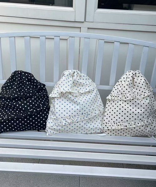 Ressaca(レサーカ)の「ドット柄フリルナップサック(バックパック/リュック・レディース・ブルー/ホワイト/ブラック・FREE)」の16枚目の写真