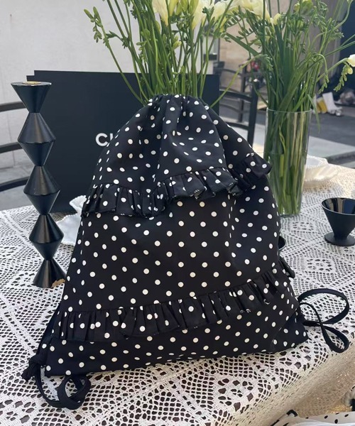 Ressaca(レサーカ)の「ドット柄フリルナップサック(バックパック/リュック・レディース・ブルー/ホワイト/ブラック・FREE)」の12枚目の写真