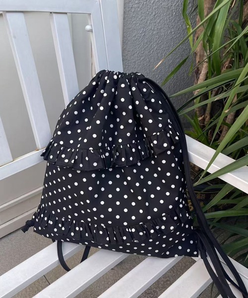 フリルナップサック polka dot lace frill knapsack / ドットフリルナップザック