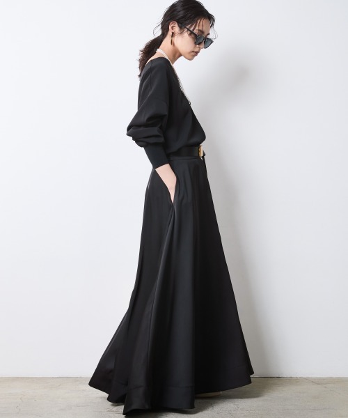 CHIC STYLE(シックスタイル)の「Vネック袖リブブラウス<大きいサイズ有>シックスタイル(シャツ/ブラウス・レディース・ブラック/ブラウン・5L/4L/3L/LL/L/M)」の6枚目の写真