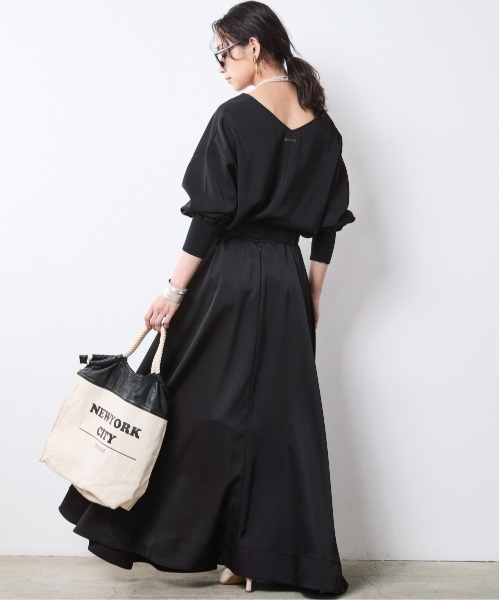 CHIC STYLE(シックスタイル)の「Vネック袖リブブラウス<大きいサイズ有>シックスタイル(シャツ/ブラウス・レディース・ブラック/ブラウン・5L/4L/3L/LL/L/M)」の8枚目の写真