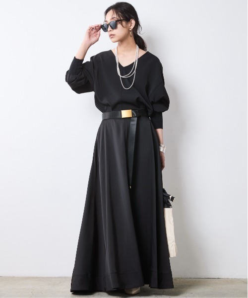 CHIC STYLE(シックスタイル)の「Vネック袖リブブラウス<大きいサイズ有>シックスタイル(シャツ/ブラウス・レディース・ブラック/ブラウン・5L/4L/3L/LL/L/M)」の11枚目の写真