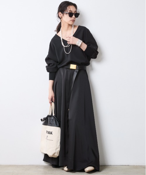 CHIC STYLE(シックスタイル)の「Vネック袖リブブラウス<大きいサイズ有>シックスタイル(シャツ/ブラウス・レディース・ブラック/ブラウン・5L/4L/3L/LL/L/M)」の12枚目の写真