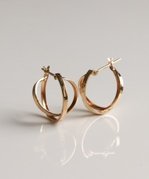 K18YG　フープピアス(スナップタイプ) K18 18金 スナップピアス フープピアス 太さ 1mm 1π パイ直径