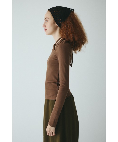 HeRIN.CYE(ヘリンドットサイ)の「Wave neck tops ウェーブネックトップス(Tシャツ/カットソー・レディース・ブラウン/ブラック/ホワイト・FREE)」の17枚目の写真