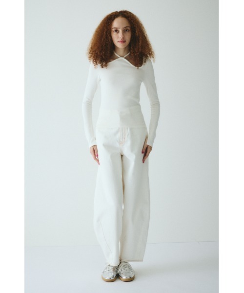 HeRIN.CYE(ヘリンドットサイ)の「Wave neck tops ウェーブネックトップス(Tシャツ/カットソー・レディース・ブラウン/ブラック/ホワイト・FREE)」の10枚目の写真
