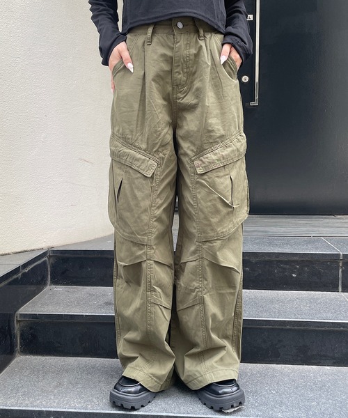 meJane（ミージェーン）の「ポケットカーゴパンツ（カーゴパンツ・レディース・ブラック/カーキ・FREE）」の3枚目の写真