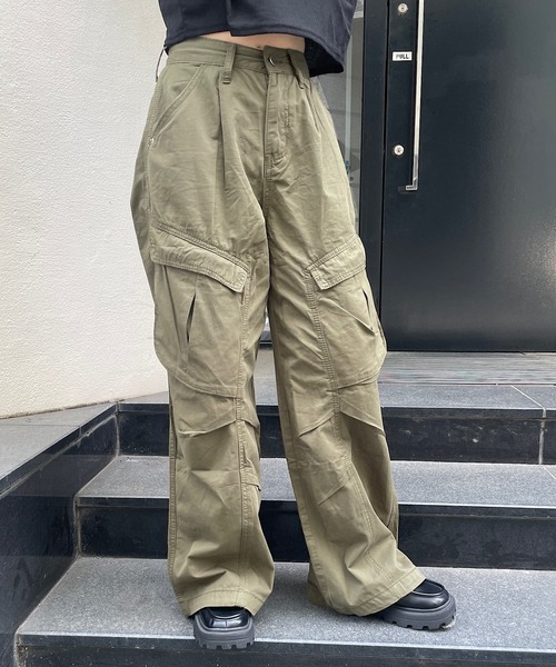 meJane（ミージェーン）の「ポケットカーゴパンツ（カーゴパンツ・レディース・ブラック/カーキ・FREE）」の5枚目の写真