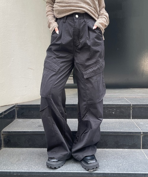 meJane（ミージェーン）の「ポケットカーゴパンツ（カーゴパンツ・レディース・ブラック/カーキ・FREE）」の9枚目の写真