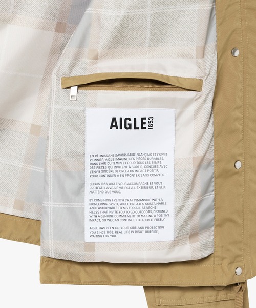 AIGLE（エーグル）の「GORE-TEX ゴアテックス 防水 防風性 透湿性 2レイヤーフーデッドジャケット RP（マウンテンパーカー・レディース・ダークネイビー/ベージュ/イエロー/ナチュラル・36/38/40）」の15枚目の写真