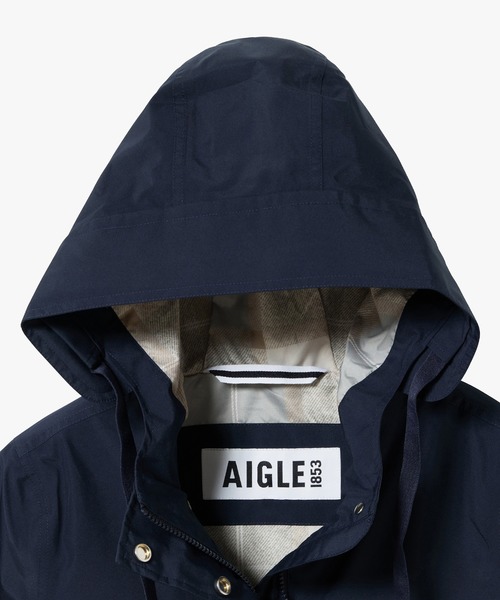 AIGLE（エーグル）の「GORE-TEX ゴアテックス 防水 防風性 透湿性 2レイヤーフーデッドジャケット RP（マウンテンパーカー・レディース・ダークネイビー/ベージュ/イエロー/ナチュラル・36/38/40）」の18枚目の写真