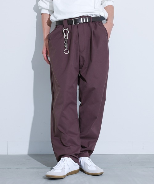 MDR(エムディアール)の「Dカン付きタックワイドパンツ(その他パンツ・メンズ・ブラック/パープル・L/M)」の2枚目の写真