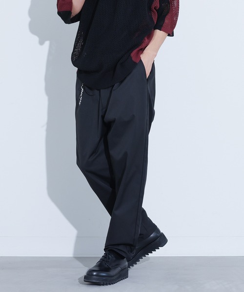 MDR(エムディアール)の「Dカン付きタックワイドパンツ(その他パンツ・メンズ・ブラック/パープル・L/M)」の3枚目の写真