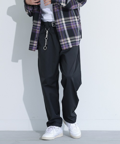 MDR(エムディアール)の「Dカン付きタックワイドパンツ(その他パンツ・メンズ・ブラック/パープル・L/M)」の8枚目の写真