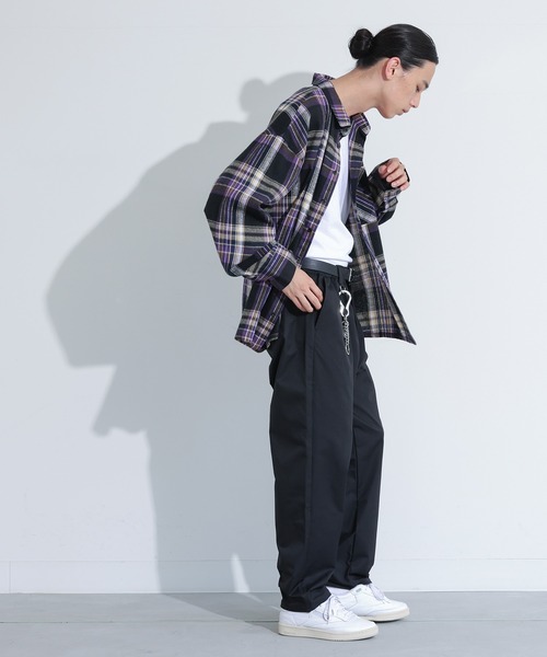 MDR(エムディアール)の「Dカン付きタックワイドパンツ(その他パンツ・メンズ・ブラック/パープル・L/M)」の10枚目の写真