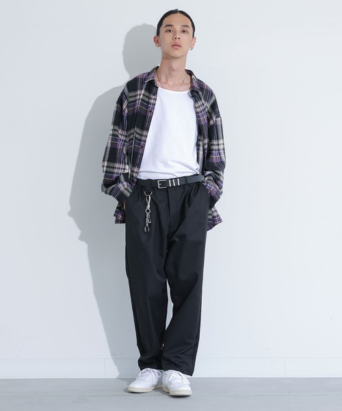 MDR(エムディアール)の「Dカン付きタックワイドパンツ(その他パンツ・メンズ・ブラック/パープル・L/M)」の9枚目の写真