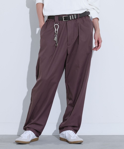 MDR(エムディアール)の「Dカン付きタックワイドパンツ(その他パンツ・メンズ・ブラック/パープル・L/M)」の12枚目の写真