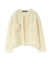 mizuiroind | mizuiro ind ポケット付きヘアリークルーネックカーディガン(カーディガン/ボレロ)