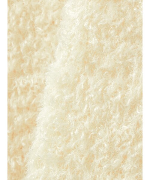 mizuiroind（ミズイロインド）の「mizuiro ind ポケット付きヘアリークルーネックカーディガン（カーディガン/ボレロ・レディース・アイボリー/ライトグレー/ブラック・FREE）」の5枚目の写真