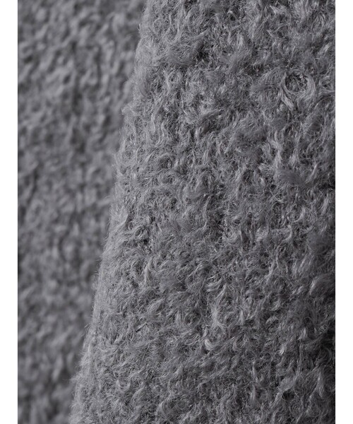 mizuiroind（ミズイロインド）の「mizuiro ind ポケット付きヘアリークルーネックカーディガン（カーディガン/ボレロ・レディース・アイボリー/ライトグレー/ブラック・FREE）」の6枚目の写真