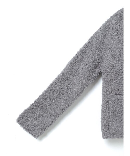 mizuiroind（ミズイロインド）の「mizuiro ind ポケット付きヘアリークルーネックカーディガン（カーディガン/ボレロ・レディース・アイボリー/ライトグレー/ブラック・FREE）」の16枚目の写真