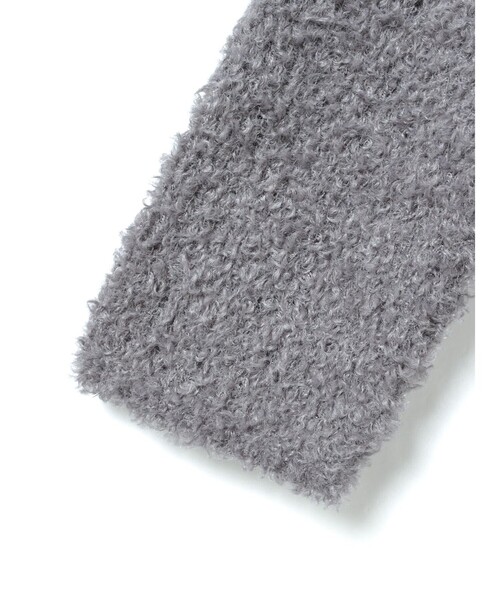 mizuiroind（ミズイロインド）の「mizuiro ind ポケット付きヘアリークルーネックカーディガン（カーディガン/ボレロ・レディース・アイボリー/ライトグレー/ブラック・FREE）」の17枚目の写真