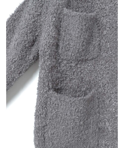 mizuiroind（ミズイロインド）の「mizuiro ind ポケット付きヘアリークルーネックカーディガン（カーディガン/ボレロ・レディース・アイボリー/ライトグレー/ブラック・FREE）」の18枚目の写真