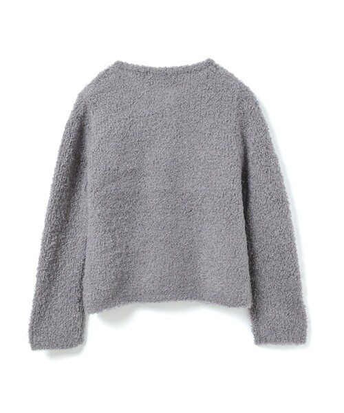 mizuiroind（ミズイロインド）の「mizuiro ind ポケット付きヘアリークルーネックカーディガン（カーディガン/ボレロ・レディース・アイボリー/ライトグレー/ブラック・FREE）」の19枚目の写真