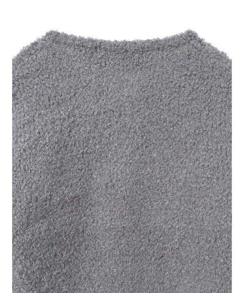 mizuiroind（ミズイロインド）の「mizuiro ind ポケット付きヘアリークルーネックカーディガン（カーディガン/ボレロ・レディース・アイボリー/ライトグレー/ブラック・FREE）」の20枚目の写真