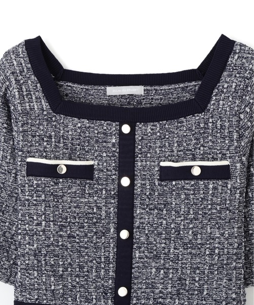 JILL by JILL STUART(ジルバイジルスチュアート)の「◇ミックスツイード切替ニットワンピース(ワンピース・レディース・ブラック/ピンク/ネイビー・FREE)」の8枚目の写真