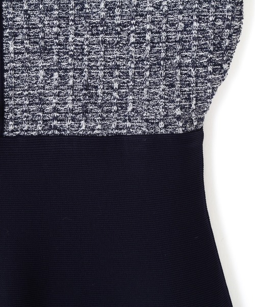 JILL by JILL STUART(ジルバイジルスチュアート)の「◇ミックスツイード切替ニットワンピース(ワンピース・レディース・ブラック/ピンク/ネイビー・FREE)」の12枚目の写真