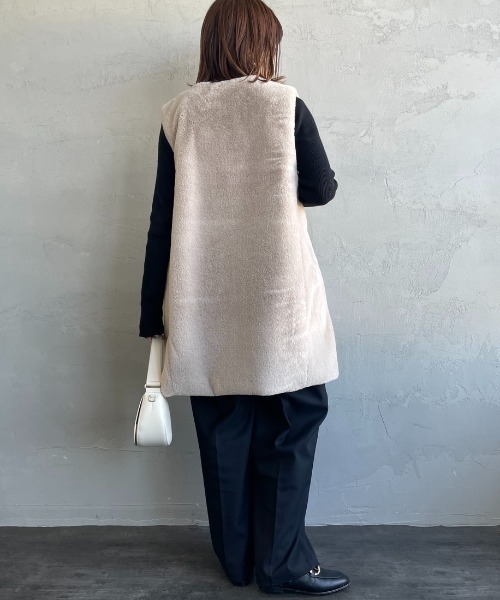 TATRAS/タトラス] POLLINA ノーカラーエコファーベスト（ベスト