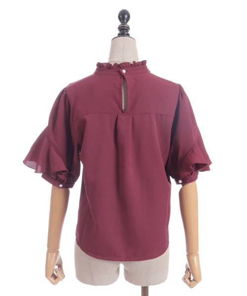 axes femme POETIQUE（アクシーズファムポエティック）の「レースアップラッフルブラウス（シャツ/ブラウス・レディース・ブラック/ワイン/ホワイト・MEDIUM）」の20枚目の写真