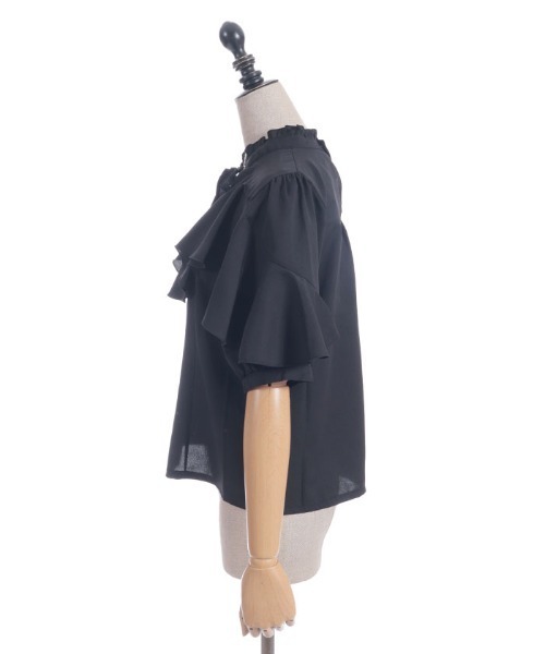 axes femme POETIQUE（アクシーズファムポエティック）の「レースアップラッフルブラウス（シャツ/ブラウス・レディース・ブラック/ワイン/ホワイト・MEDIUM）」の6枚目の写真