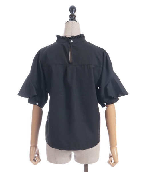 axes femme POETIQUE（アクシーズファムポエティック）の「レースアップラッフルブラウス（シャツ/ブラウス・レディース・ブラック/ワイン/ホワイト・MEDIUM）」の7枚目の写真