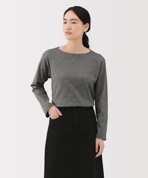婦人　太番手ボートネック長袖Ｔシャツ