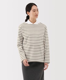 婦人　太番手ボートネック長袖Ｔシャツ
