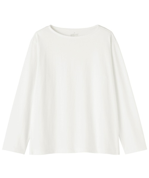 無印良品（ムジルシリョウヒン）の「婦人　太番手ボートネック長袖Ｔシャツ（Tシャツ/カットソー・レディース・カーキ系/グレー系1/ピンク系/オフホワイト/グレー系/ネイビー系・S/M/L/XL）」の8枚目の写真