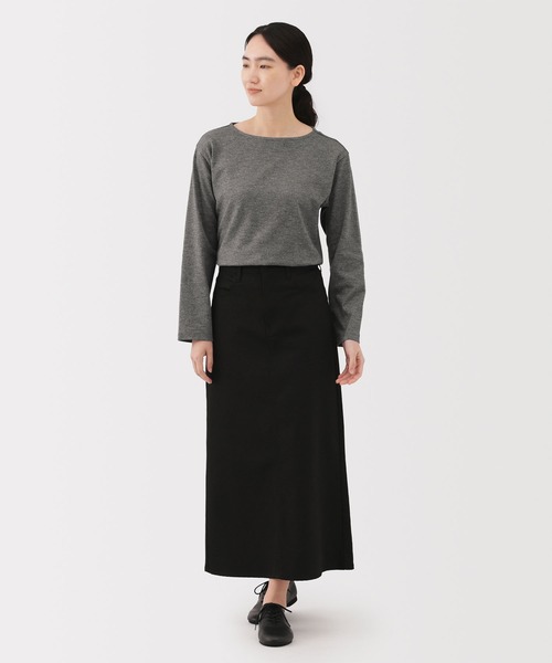 無印良品（ムジルシリョウヒン）の「婦人　太番手ボートネック長袖Ｔシャツ（Tシャツ/カットソー・レディース・カーキ系/グレー系1/ピンク系/オフホワイト/グレー系/ネイビー系・S/M/L/XL）」の10枚目の写真