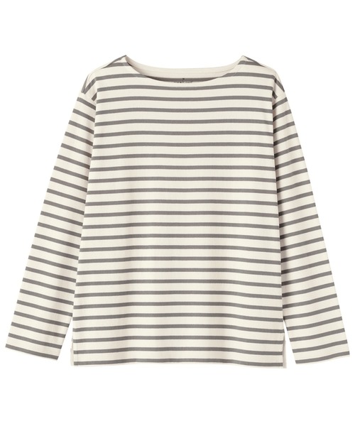 無印良品（ムジルシリョウヒン）の「婦人　太番手ボートネック長袖Ｔシャツ（Tシャツ/カットソー・レディース・カーキ系/グレー系1/ピンク系/オフホワイト/グレー系/ネイビー系・S/M/L/XL）」の14枚目の写真