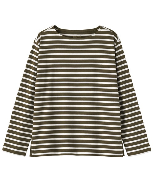 無印良品（ムジルシリョウヒン）の「婦人　太番手ボートネック長袖Ｔシャツ（Tシャツ/カットソー・レディース・カーキ系/グレー系1/ピンク系/オフホワイト/グレー系/ネイビー系・S/M/L/XL）」の17枚目の写真