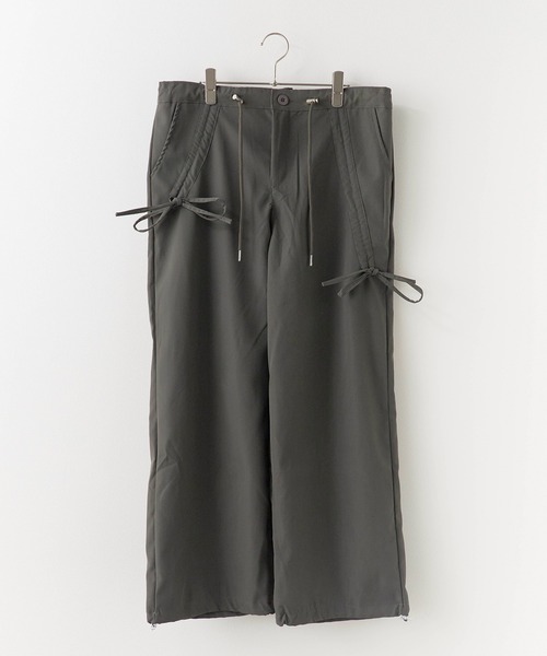 セール】Drawstring Design Wide Pants/ドローコードデザインワイド
