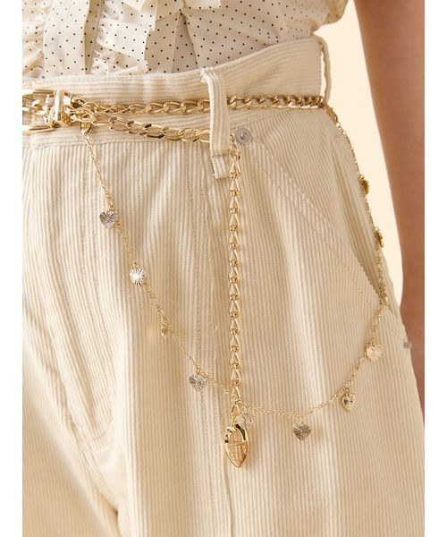 LILY BROWN（リリーブラウン）の「2wayモチーフチェーンベルト（ベルト・レディース・ゴールド/シルバー・F）」の3枚目の写真