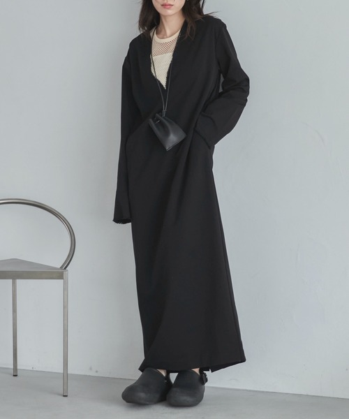 最高級ライン❤️MaxMara ロングワンピース　プリーツ　ブラック　Ｖネック feepur（フェピュール）の「【TALLサイズあり】ディープVネック