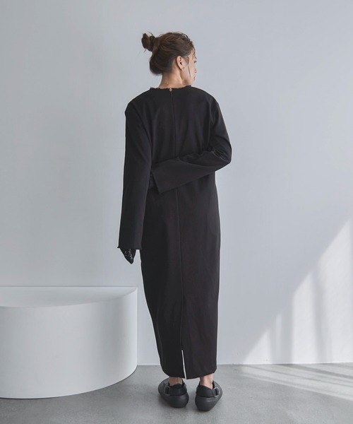 セール】【TALLサイズあり】ディープVネックペンシルロングワンピース