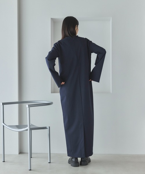 セール】【TALLサイズあり】ディープVネックペンシルロングワンピース