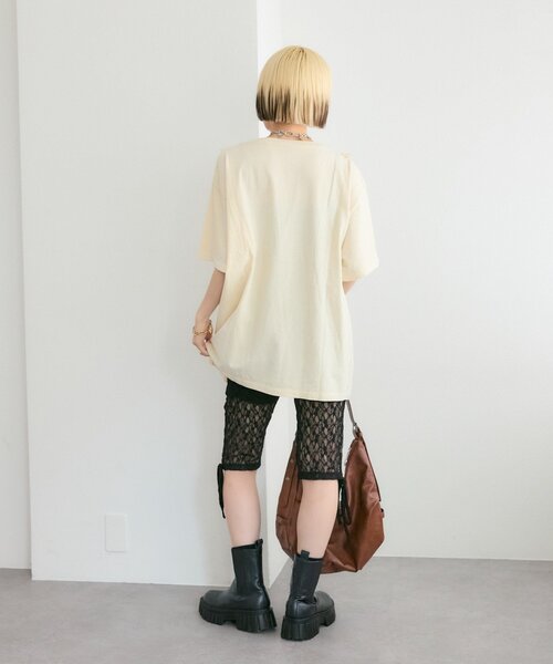 セール】ロゴレースリメイクTシャツ（Tシャツ/カットソー）｜w closet