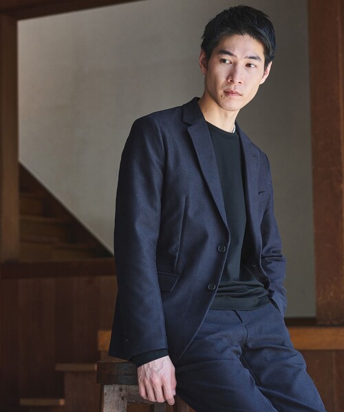 セール】ピケ コーデュロイ ナロー ジャケット -ストレッチ