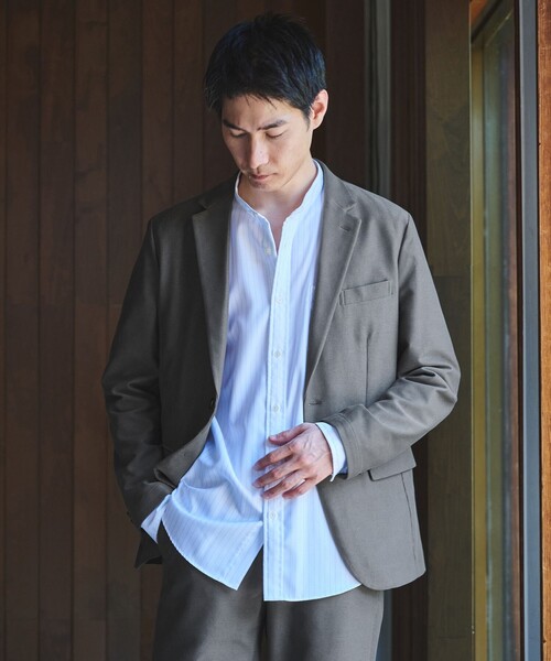 セール】ピケ コーデュロイ ナロー ジャケット -ストレッチ