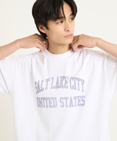 coca(coca)(コカ)の「【WEB限定セール】アーチロゴプリントTシャツ(Tシャツ/カットソー・メンズ・ホワイト/グレー・XL/M/L)」の7枚目の写真